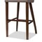 Baxton Studio Melrose Light Grey Upholstered Walnut Finished Wood Bar Stool 144-7941 - alternate 4